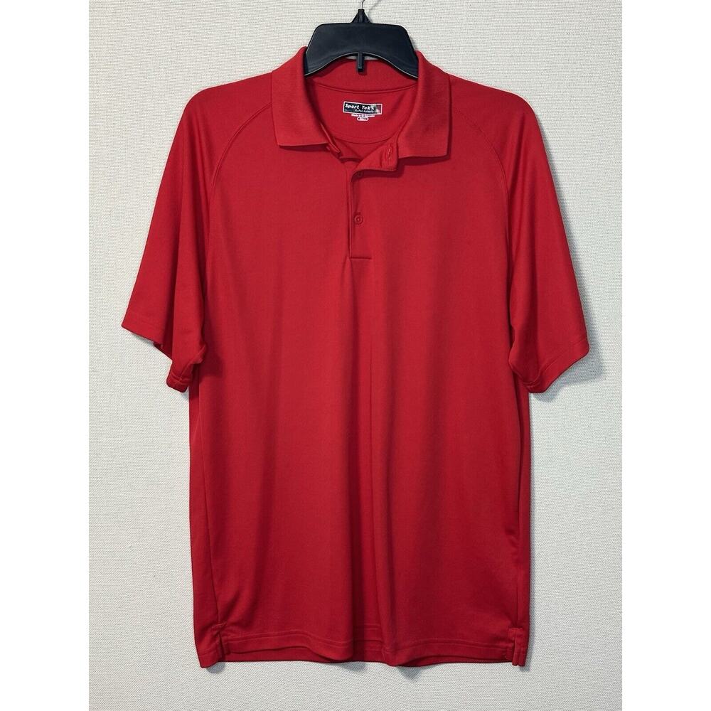 Sport-Tek Polo Shirt Mens Large Red Pullover Golf “Multi-Chem” A Halliburton Svc